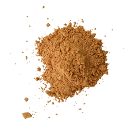 茶色い粉末状の湯の花の画像。